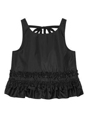 Ganni sleeveless ruffle black top